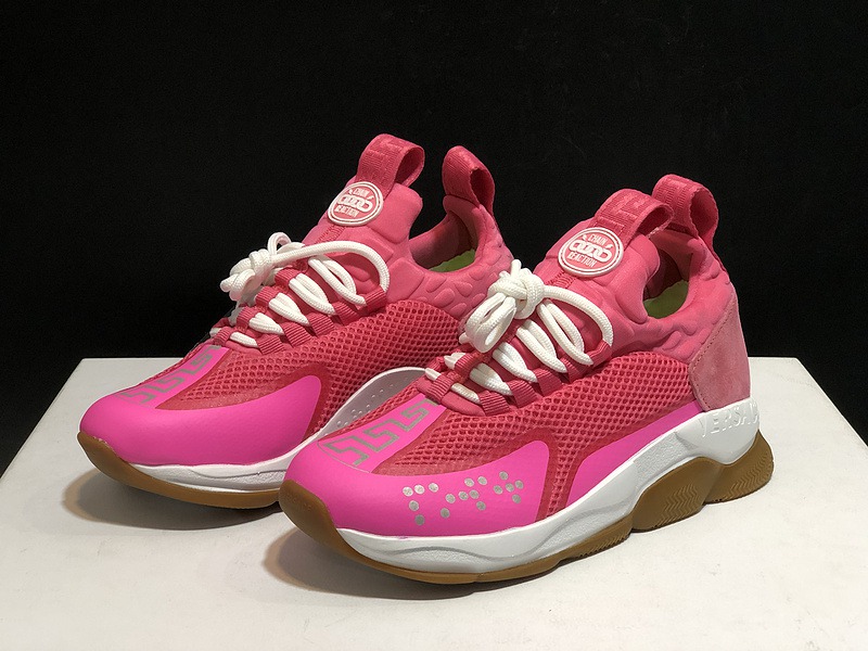 V*ersace CROSS CHAINER SNEAKERS pink&white