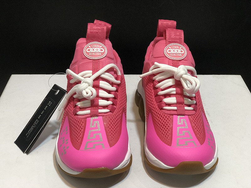 V*ersace CROSS CHAINER SNEAKERS pink&white
