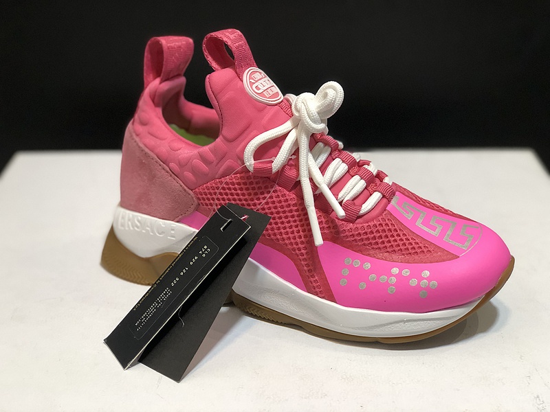 V*ersace CROSS CHAINER SNEAKERS pink&white