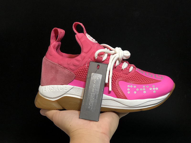 V*ersace CROSS CHAINER SNEAKERS pink&white
