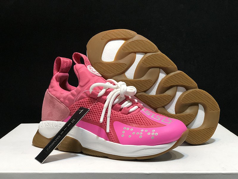 V*ersace CROSS CHAINER SNEAKERS pink&white