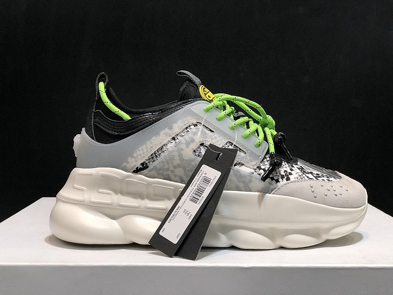 V*ersace CHAIN REACTION TRAINERS black&white&grey