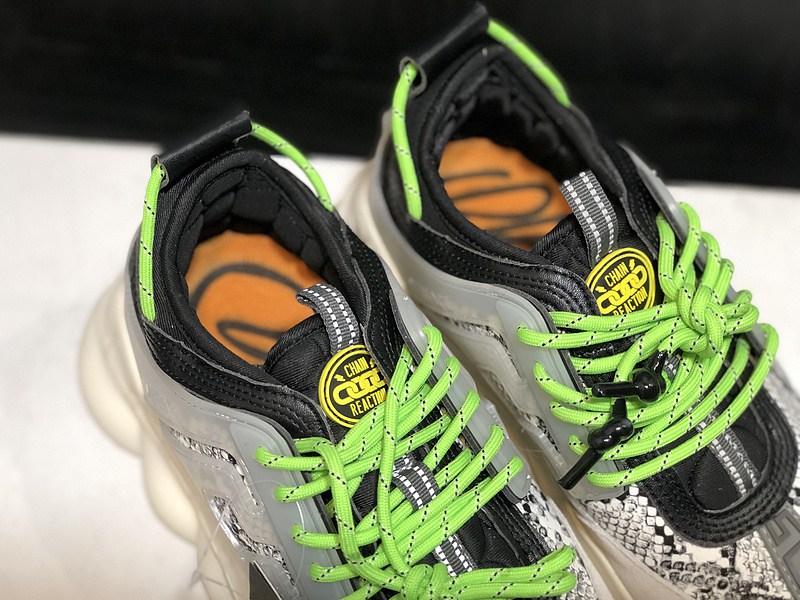 V*ersace CHAIN REACTION TRAINERS black&white&grey