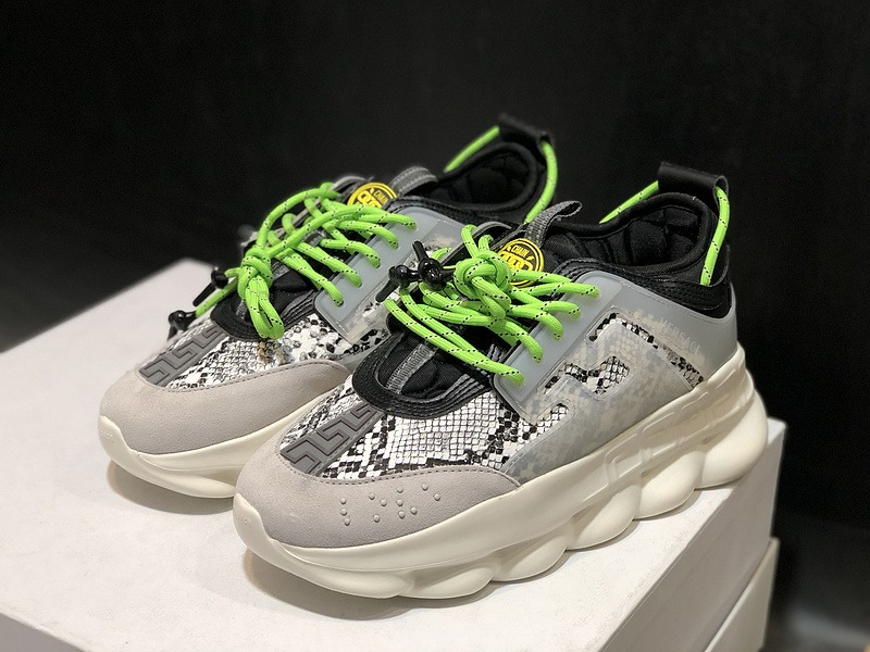 V*ersace CHAIN REACTION TRAINERS black&white&grey