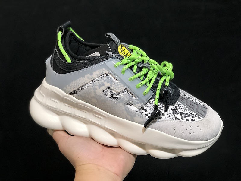 V*ersace CHAIN REACTION TRAINERS black&white&grey