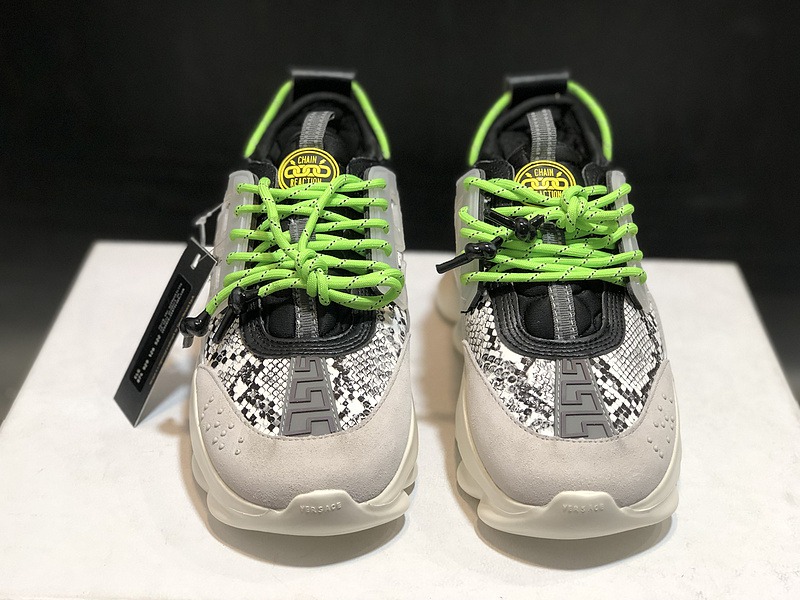 V*ersace CHAIN REACTION TRAINERS black&white&grey