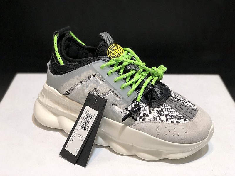 V*ersace CHAIN REACTION TRAINERS black&white&grey