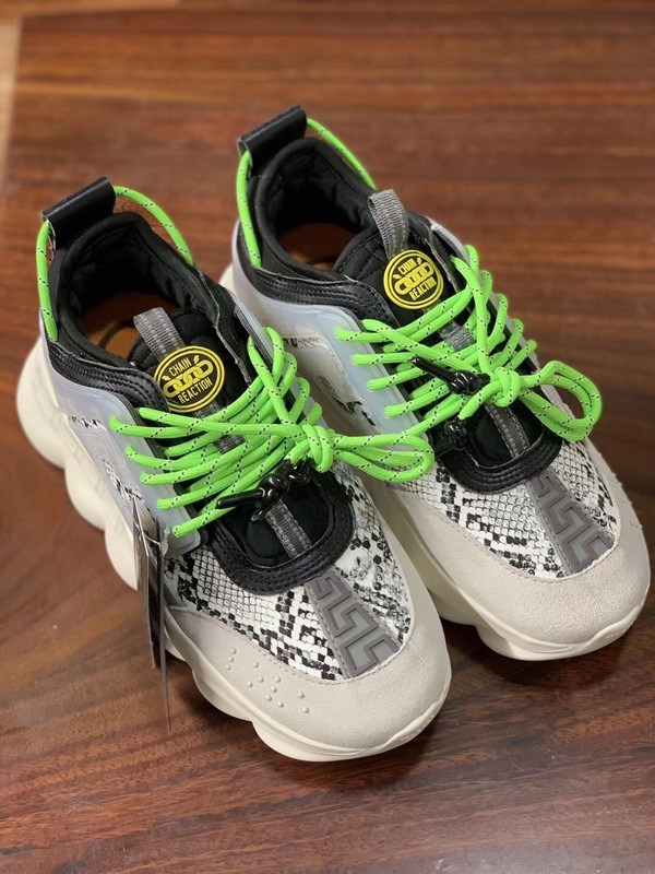 V*ersace CHAIN REACTION TRAINERS black&white&grey