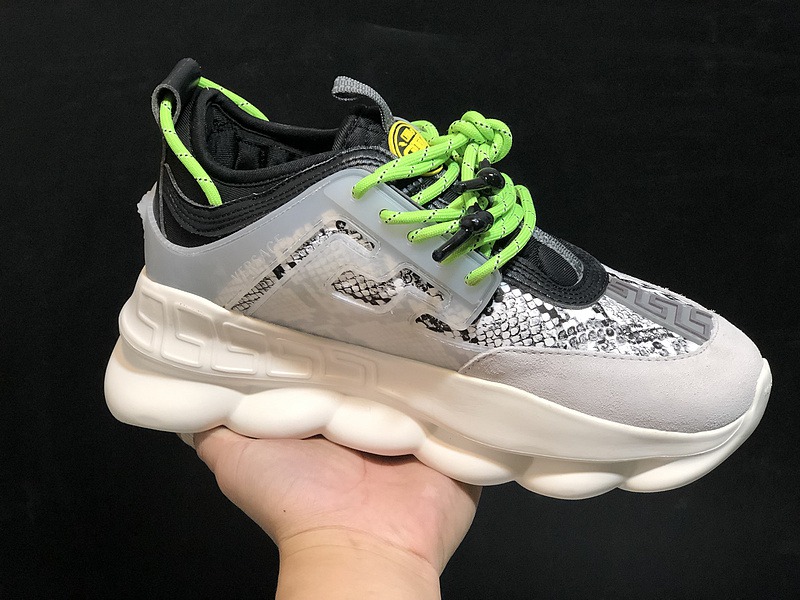 V*ersace CHAIN REACTION TRAINERS black&white&grey
