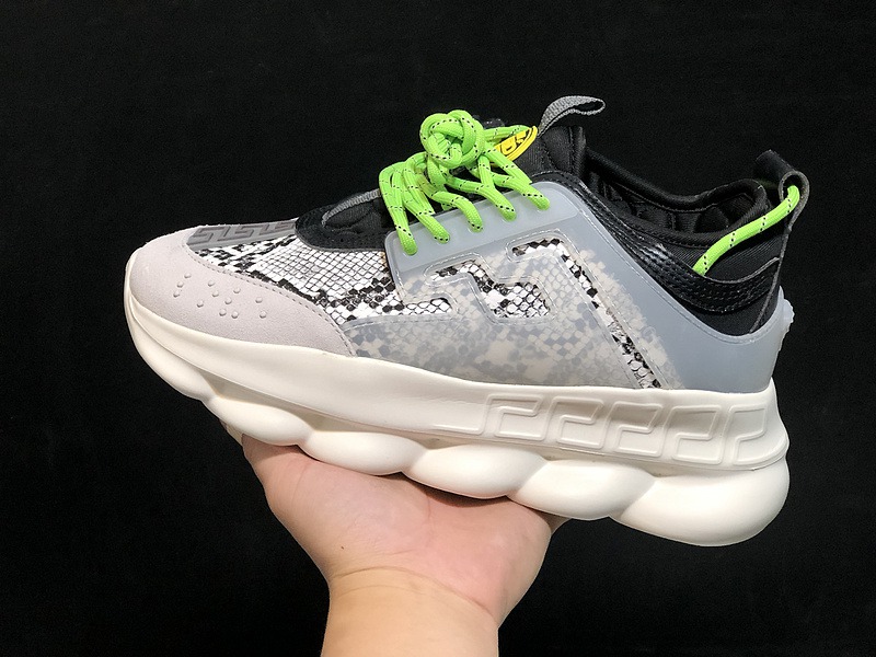 V*ersace CHAIN REACTION TRAINERS black&white&grey