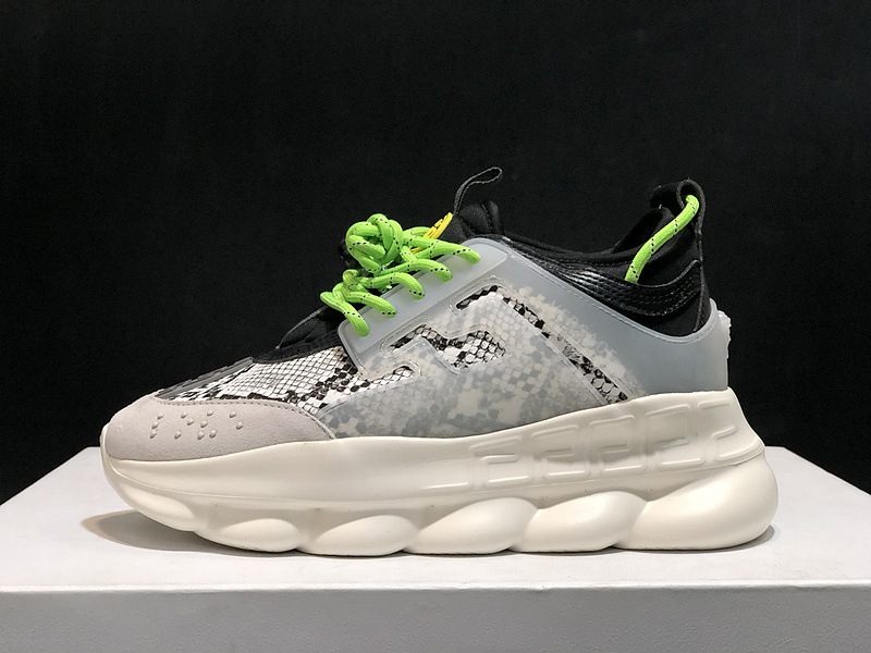 V*ersace CHAIN REACTION TRAINERS black&white&grey