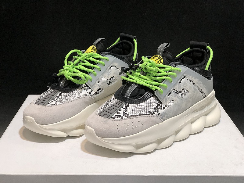 V*ersace CHAIN REACTION TRAINERS black&white&grey