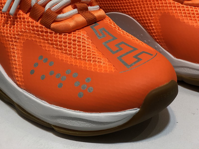 V*ersace CROSS CHAINER SNEAKERS orange&white
