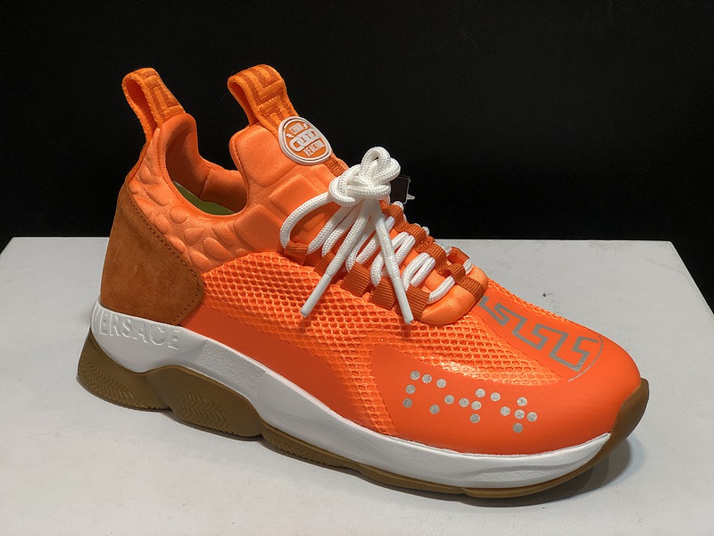 V*ersace CROSS CHAINER SNEAKERS orange&white