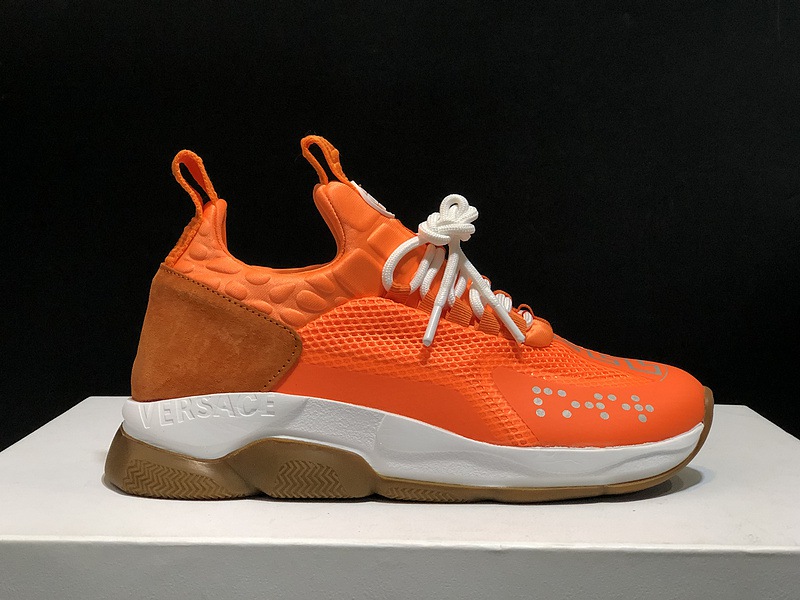 V*ersace CROSS CHAINER SNEAKERS orange&white