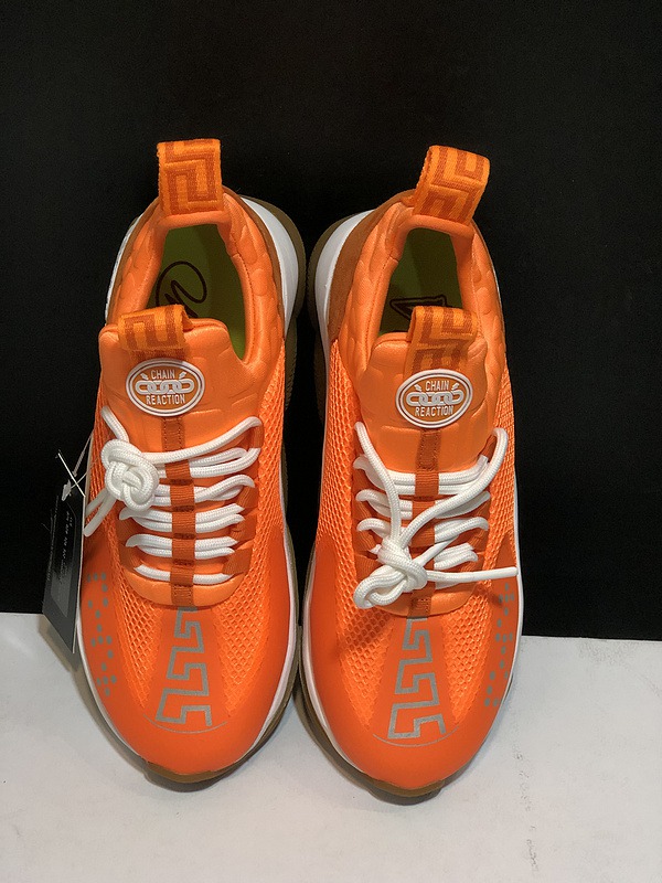 V*ersace CROSS CHAINER SNEAKERS orange&white