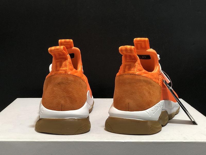 V*ersace CROSS CHAINER SNEAKERS orange&white