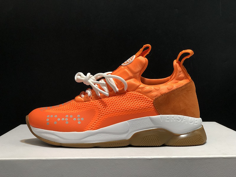 V*ersace CROSS CHAINER SNEAKERS orange&white