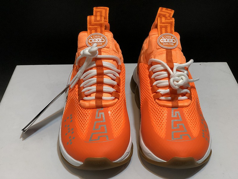 V*ersace CROSS CHAINER SNEAKERS orange&white