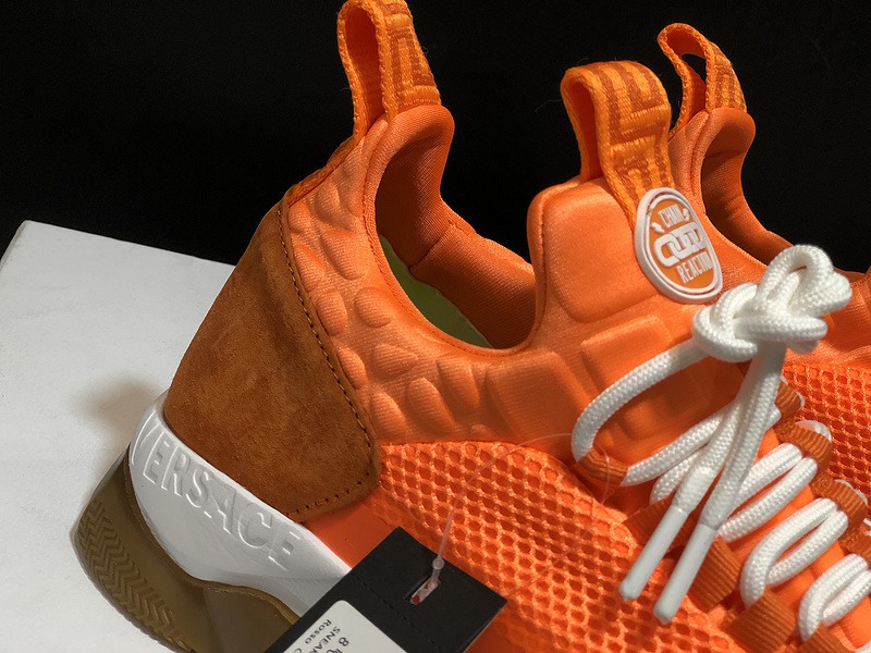 V*ersace CROSS CHAINER SNEAKERS orange&white