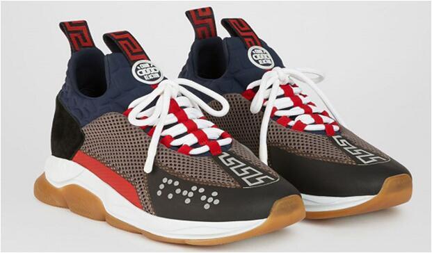 V*ersace CROSS CHAINER SNEAKERS black&white&blue&grey