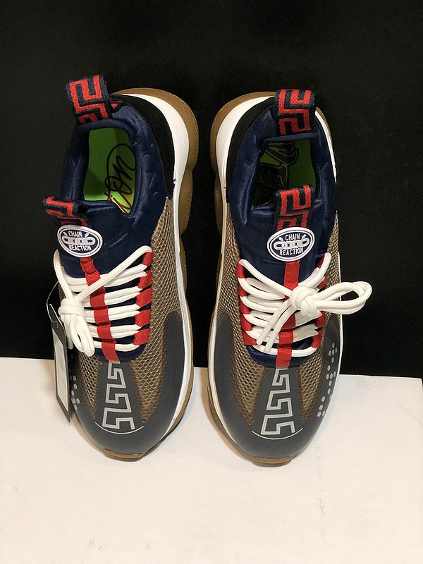 V*ersace CROSS CHAINER SNEAKERS black&white&blue&grey