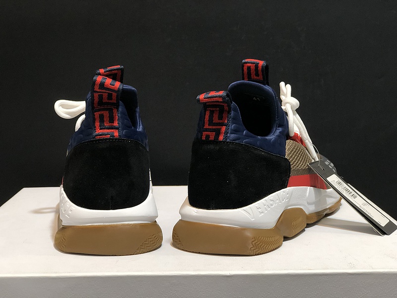 V*ersace CROSS CHAINER SNEAKERS black&white&blue&grey