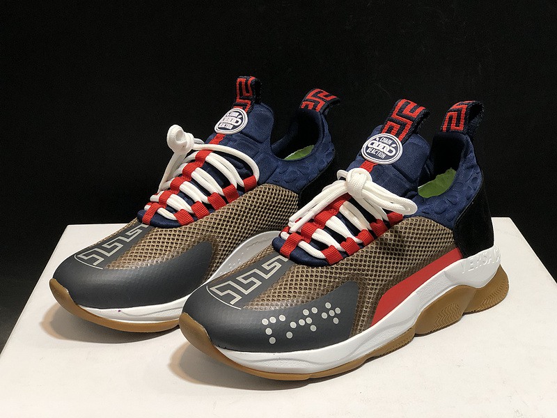 V*ersace CROSS CHAINER SNEAKERS black&white&blue&grey