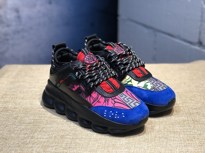V*ersace CHAIN REACTION SNEAKERS blue&black&red