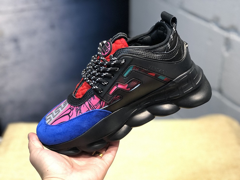 V*ersace CHAIN REACTION SNEAKERS blue&black&red