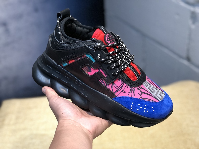 V*ersace CHAIN REACTION SNEAKERS blue&black&red