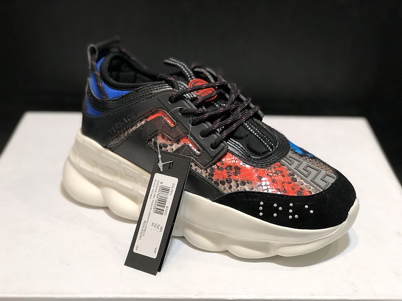 V*ersace CHAIN REACTION SNEAKERS black&white&red