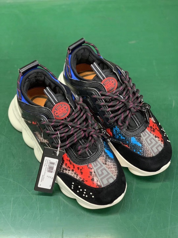 V*ersace CHAIN REACTION SNEAKERS black&white&red
