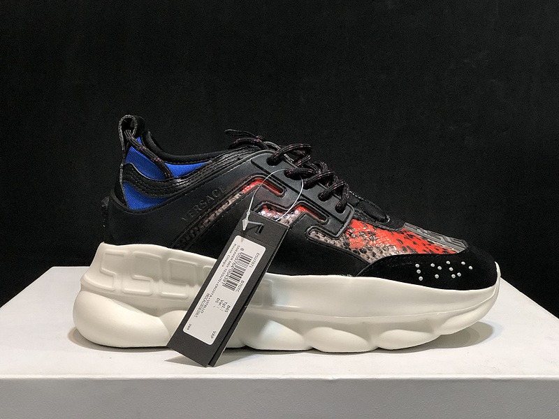 V*ersace CHAIN REACTION SNEAKERS black&white&red