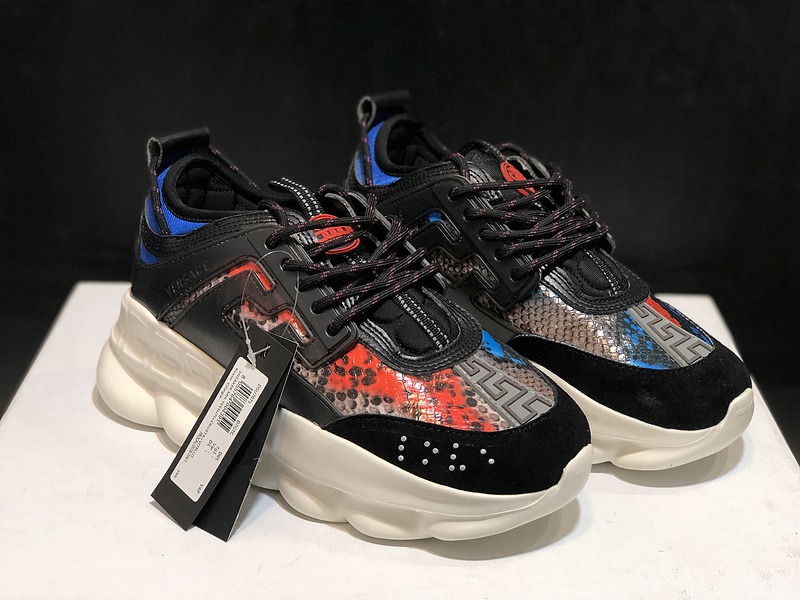 V*ersace CHAIN REACTION SNEAKERS black&white&red