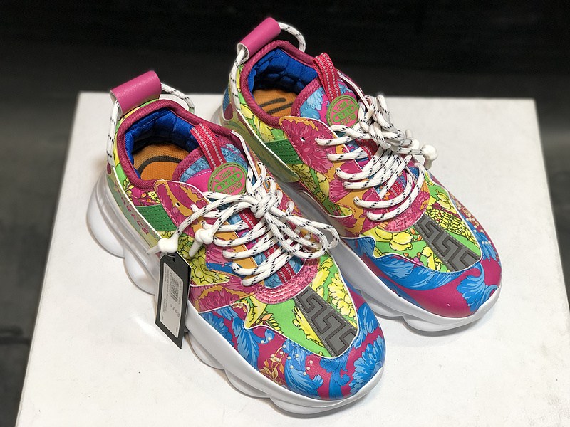 V*ersace CHAIN REACTION SNEAKERS green&white&red&blue