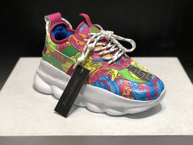 V*ersace CHAIN REACTION SNEAKERS green&white&red&blue