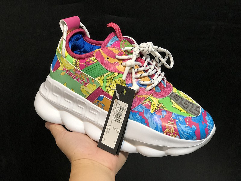 V*ersace CHAIN REACTION SNEAKERS green&white&red&blue