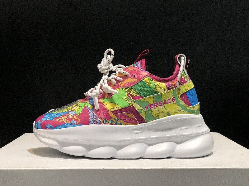 V*ersace CHAIN REACTION SNEAKERS green&white&red&blue