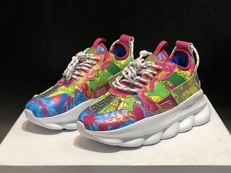 V*ersace CHAIN REACTION SNEAKERS green&white&red&blue