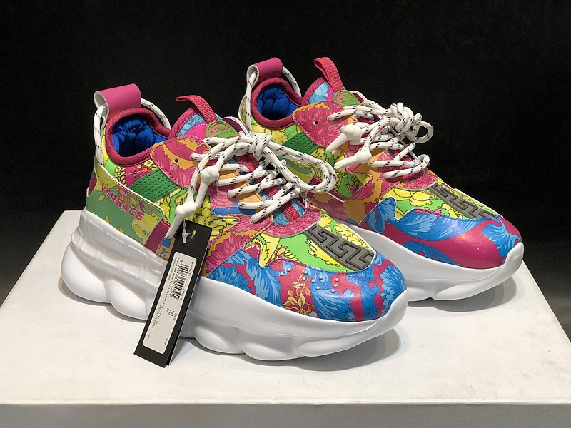 V*ersace CHAIN REACTION SNEAKERS green&white&red&blue