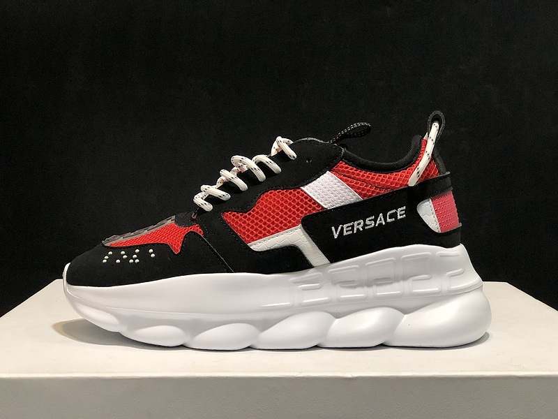 V*ersace CHAIN REACTION SNEAKERS black&white&red