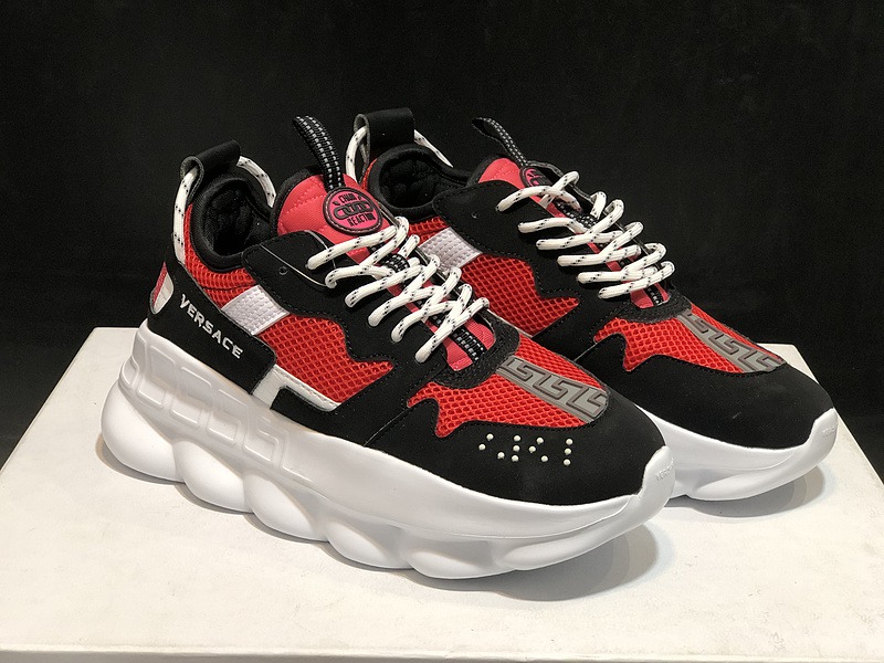 V*ersace CHAIN REACTION SNEAKERS black&white&red