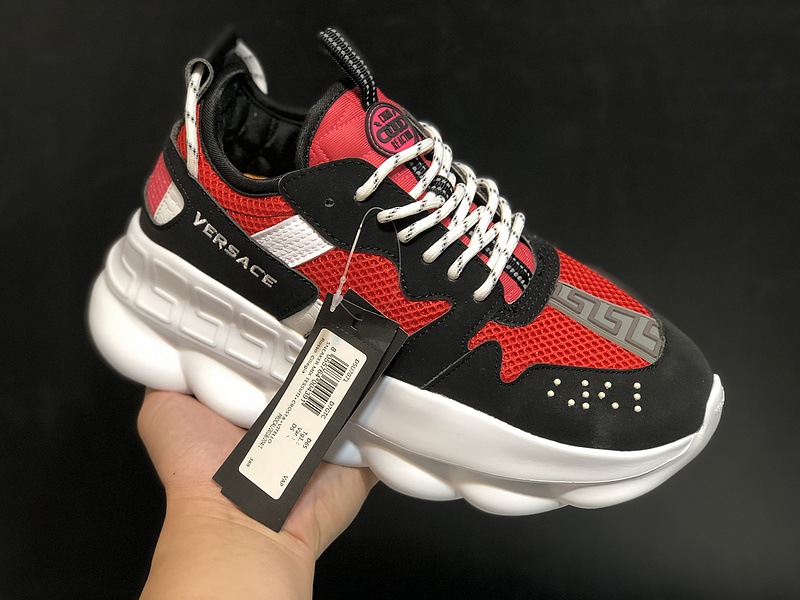 V*ersace CHAIN REACTION SNEAKERS black&white&red