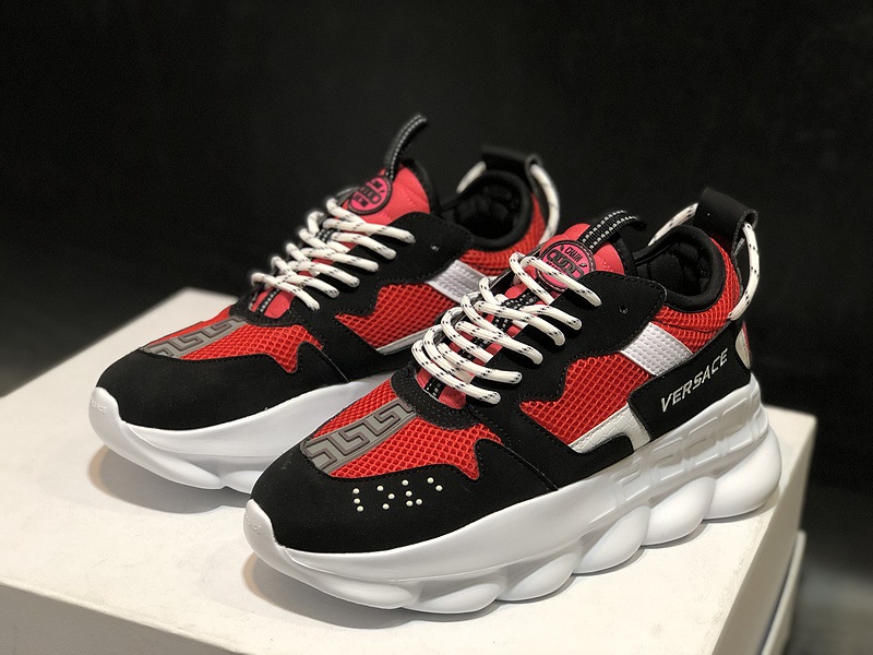 V*ersace CHAIN REACTION SNEAKERS black&white&red