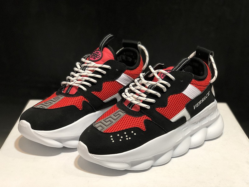 V*ersace CHAIN REACTION SNEAKERS black&white&red
