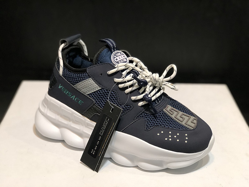V*ersace CHAIN REACTION SNEAKERS black&white&blue