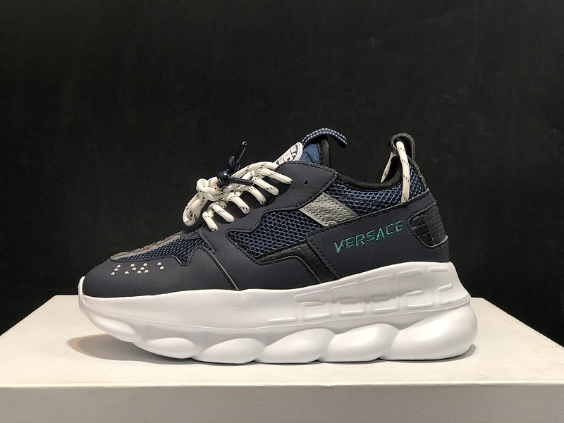 V*ersace CHAIN REACTION SNEAKERS black&white&blue
