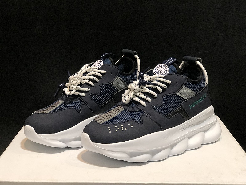 V*ersace CHAIN REACTION SNEAKERS black&white&blue