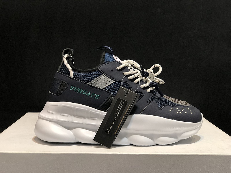 V*ersace CHAIN REACTION SNEAKERS black&white&blue